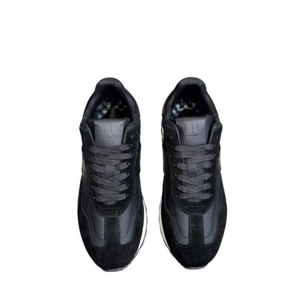Dunhill Lace-Up Casual Suede Sneakers Black